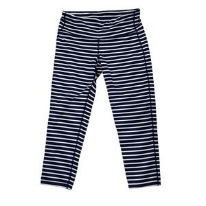 Athleta Navy and White Striped Leggings